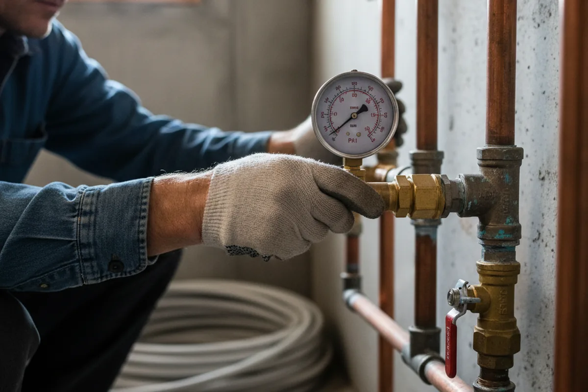 Pressure testing a repaired line during Water Line Repair in Wylie